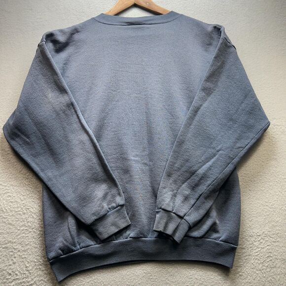 VINTAGE Eagle Sweatshirt Mens Large Blue Bald Made USA 90s Cotton Grove Designs - Picture 12 of 13